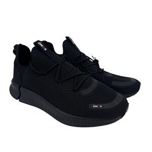 UNOS Unisex Black Knit Sneakers Mens 9.5-10.5 Womens 11-12 Slip On Shoes NWT